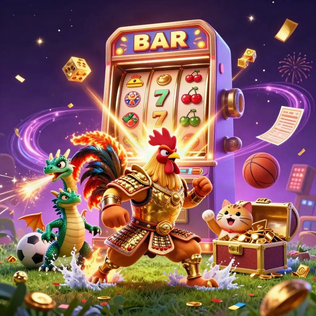 Ayam samurai, naga kecil, dan kucing keberuntungan di ledakan slot dan bola sepak.